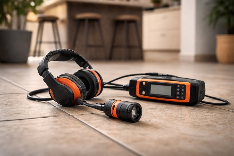 electronic leak detection equipment on residential floor